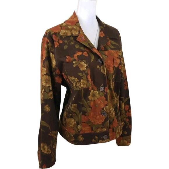 Jones New York Country Essentials Button Up Floral Jacket Women Size 16 Unlined. - Picture 15 of 15